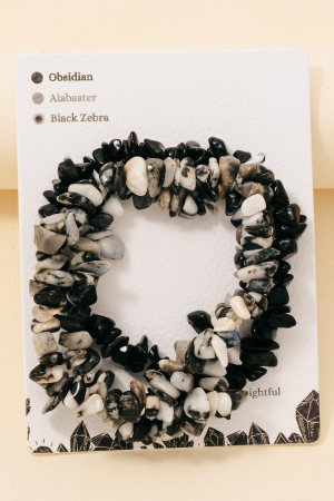 Pebble Stone Beaded Bracelet Set