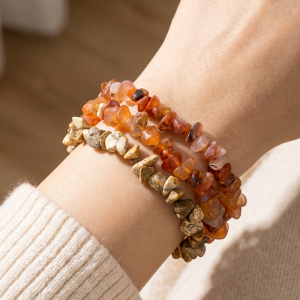 Semi Precious Stone Chip Stretch Bracelet Set