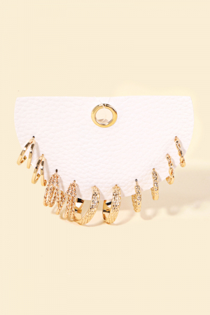 Textured Twist Hoop Earrings Set