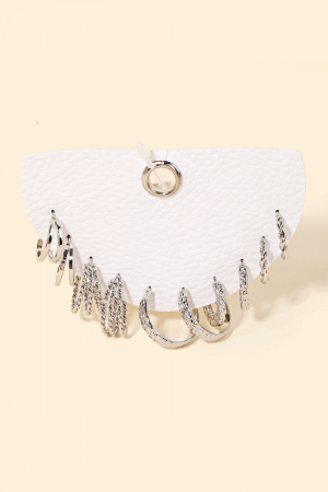 Textured Twist Hoop Earrings Set