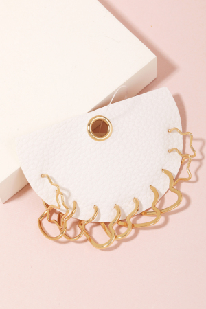 Assorted Heart Cutout Hoop Earrings Set