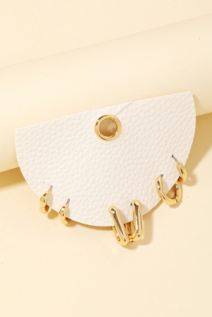 Assorted Metallic Hoop Earrings Set