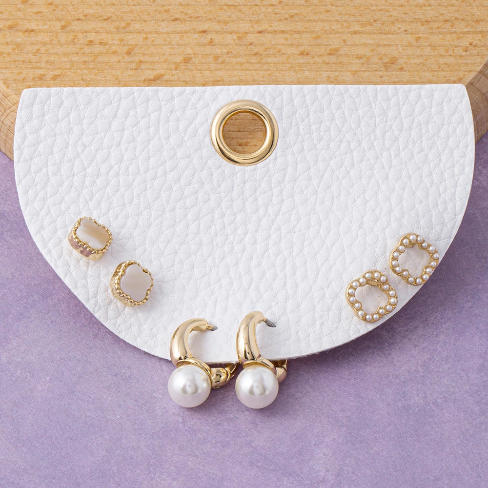 Three Pair Mother Of Pearl Clover Earring Set