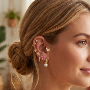 Ten Pair Assorted Butterfly Flower Earrings Set