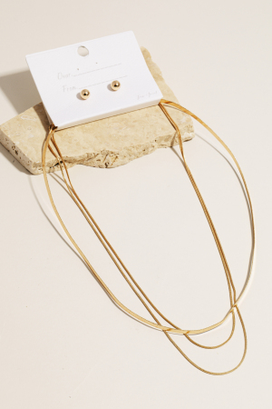 Triple Layered Dainty Classic Chain Necklace Set