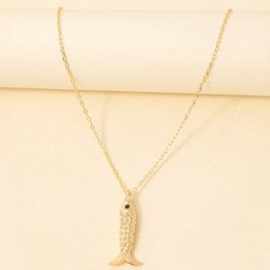 Eye Stud Fish Pendant Necklace