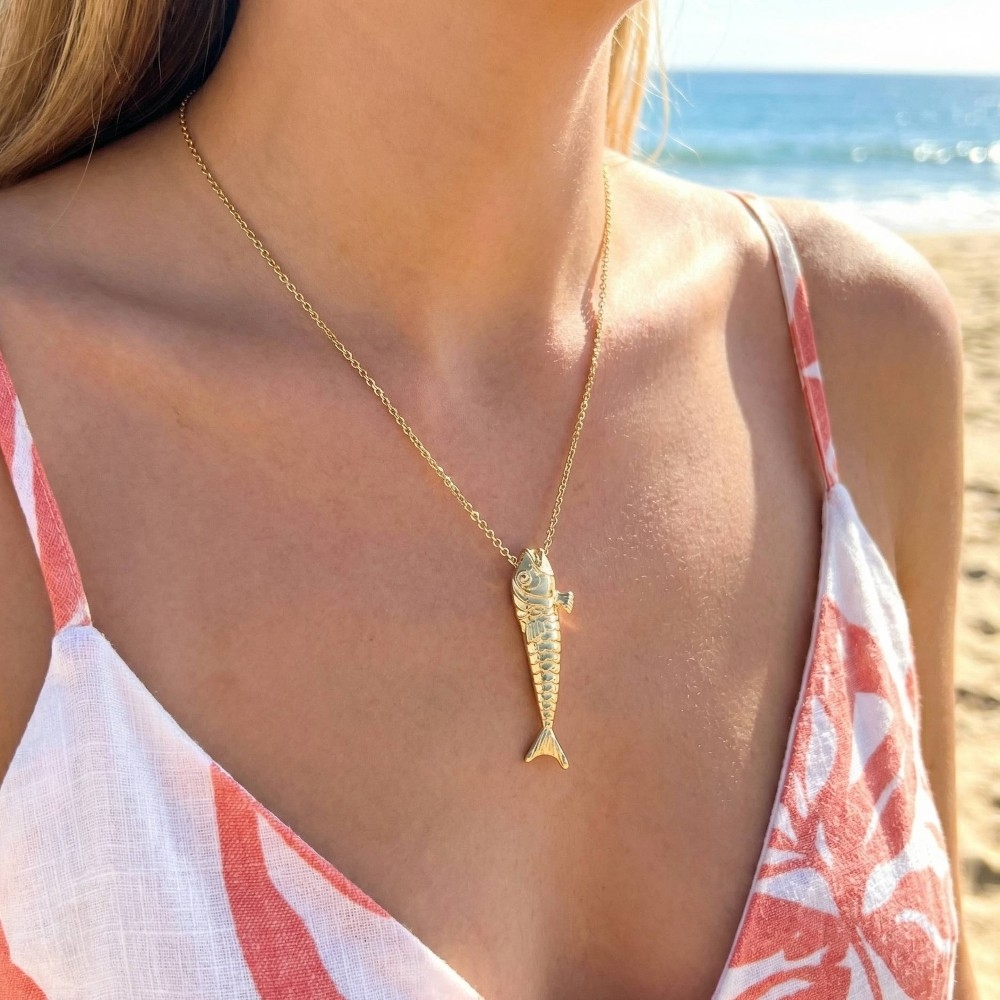 Detailed Fish Pendant Necklace