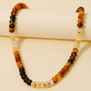 Round Marble Resin Beaded Necklace