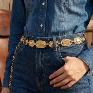 Western Intricate Oval Chain Belt