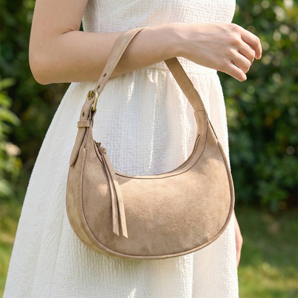 Faux Suede Shoulder Bag