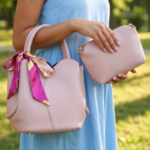 Twilly Scarf Vegan Leather Tote Set