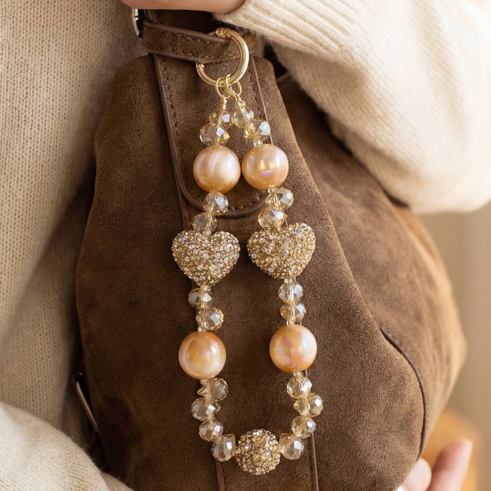 Assorted Heart Beads Bag Charm