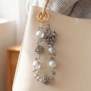 Assorted Pave Ribbon Bow Beaded Bag Charm