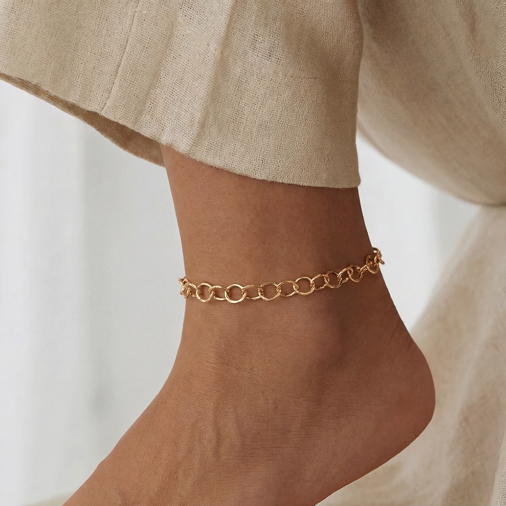Circle Chain Link Anklets