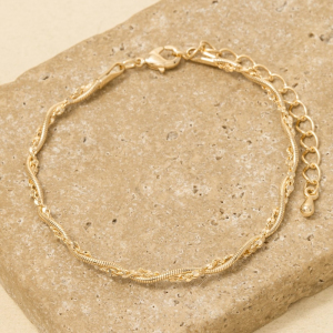 Double Chain Twist Chain Bracelet