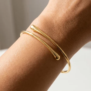 Minimalist Gold Dipped Bangle Wrap Bracelet