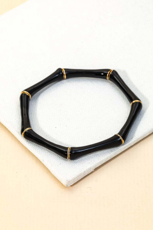 Metallic Enamel Bamboo Bangle Bracelet