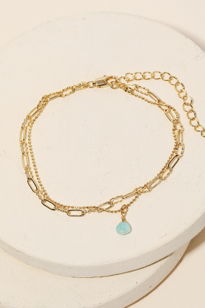 Double Chain Stone Bracelet