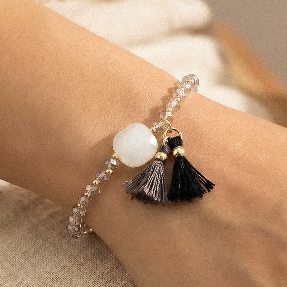 Dainty Semi Precious Stone Bead Bracelet
