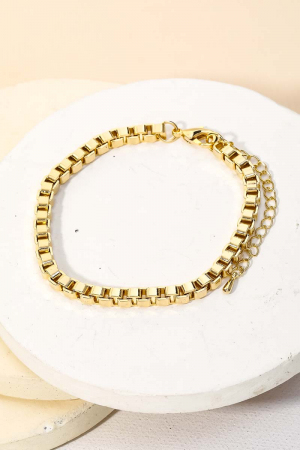 Swivel Lobster Clasp Box Chain Bracelet