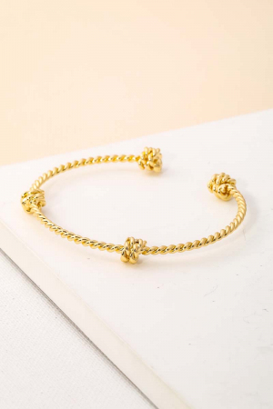 Wire Rope Knots Open Cuff Bracelet