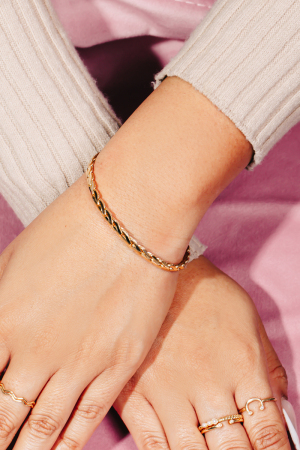 Flat Rope Chain Lobster Clasp Bracelet