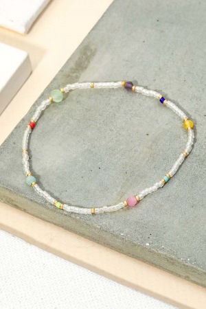 Micro Clear Beaded Bracelet