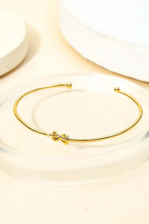 Thin Metallic Knot Cuff Bracelet