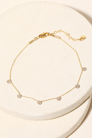 Multi Mini Colored Bead Charm Chain Bracelet