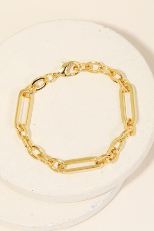 Hoop And Oval Chain Link Bracelet