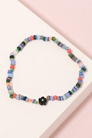 Beaded Flower Stretch Bracelet