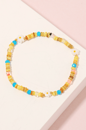 Beaded Flower Stretch Bracelet