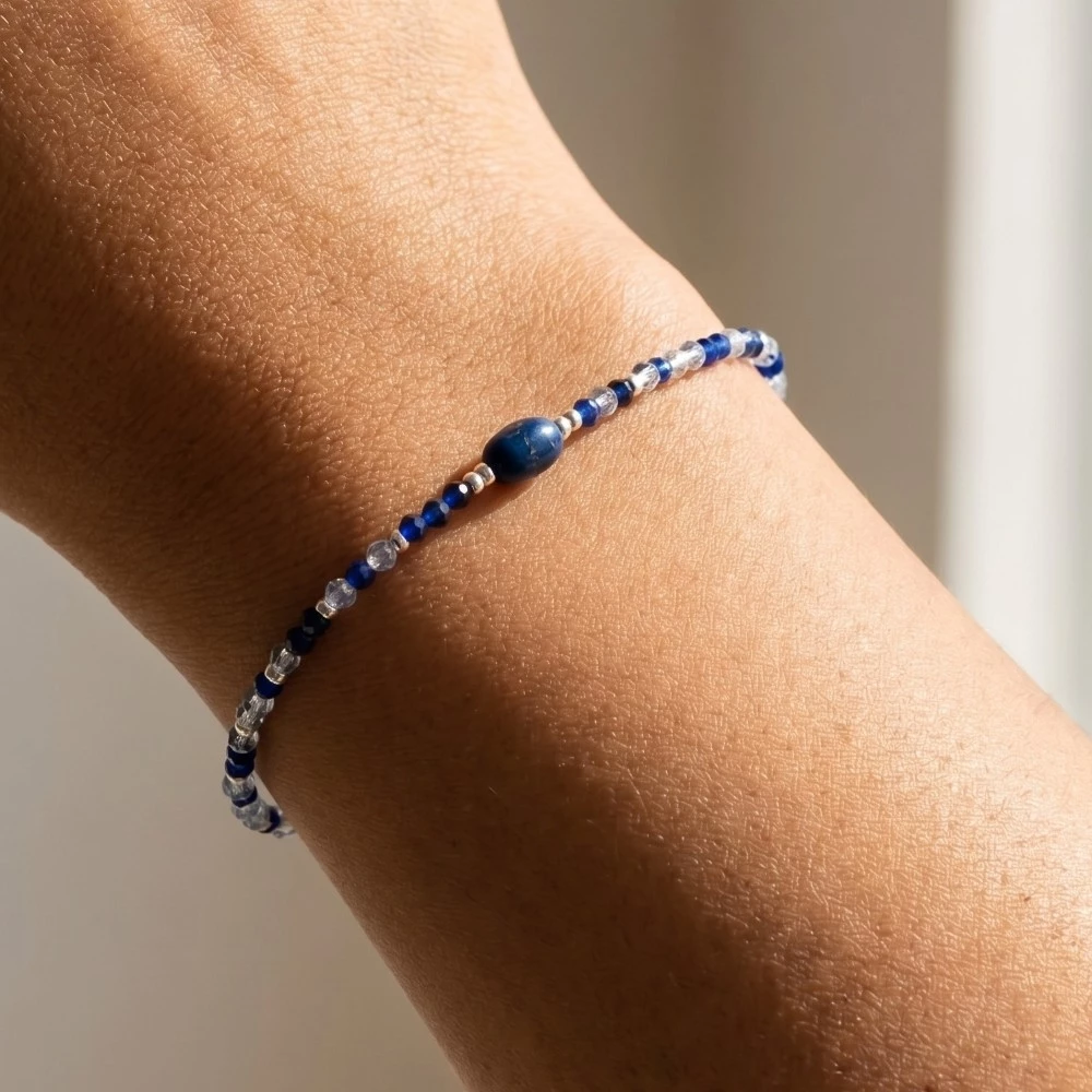 Glass Bead Gemstone Bracelet