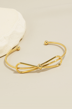 Ribbon Bow Metallic Cuff Bracelet