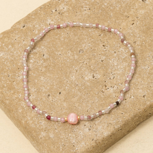 Pearl Charm Glass Beaded Bracelet