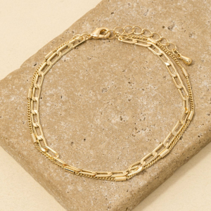 Double Curb Chain Bracelet