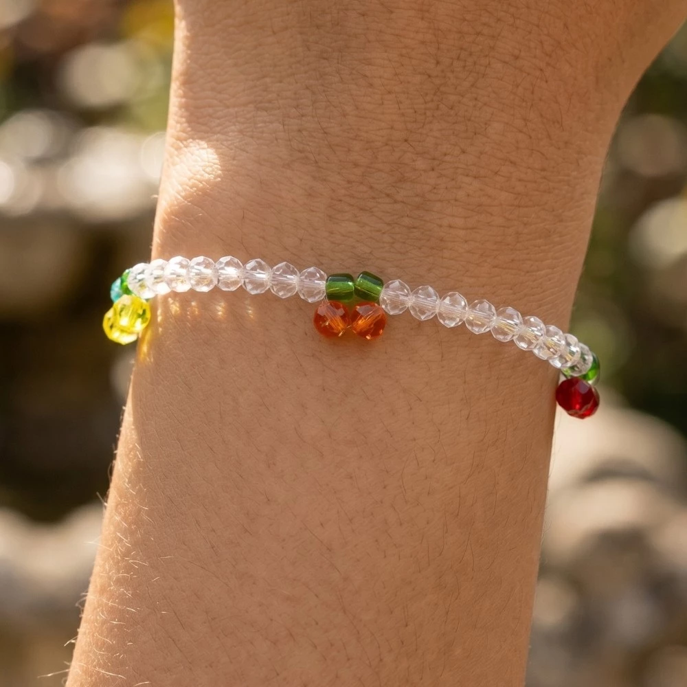 Glass Beaded Multi Cherry Bracelet