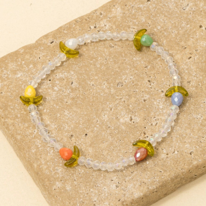 Multi Tulip Glass Beaded Bracelet