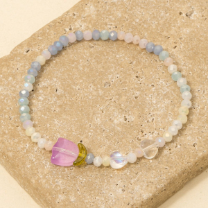 Tulip Charm Glass Beaded Bracelet