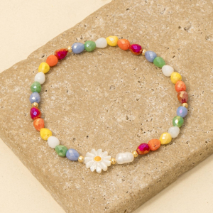 Flower Pearl Glass Beaded Bracelet