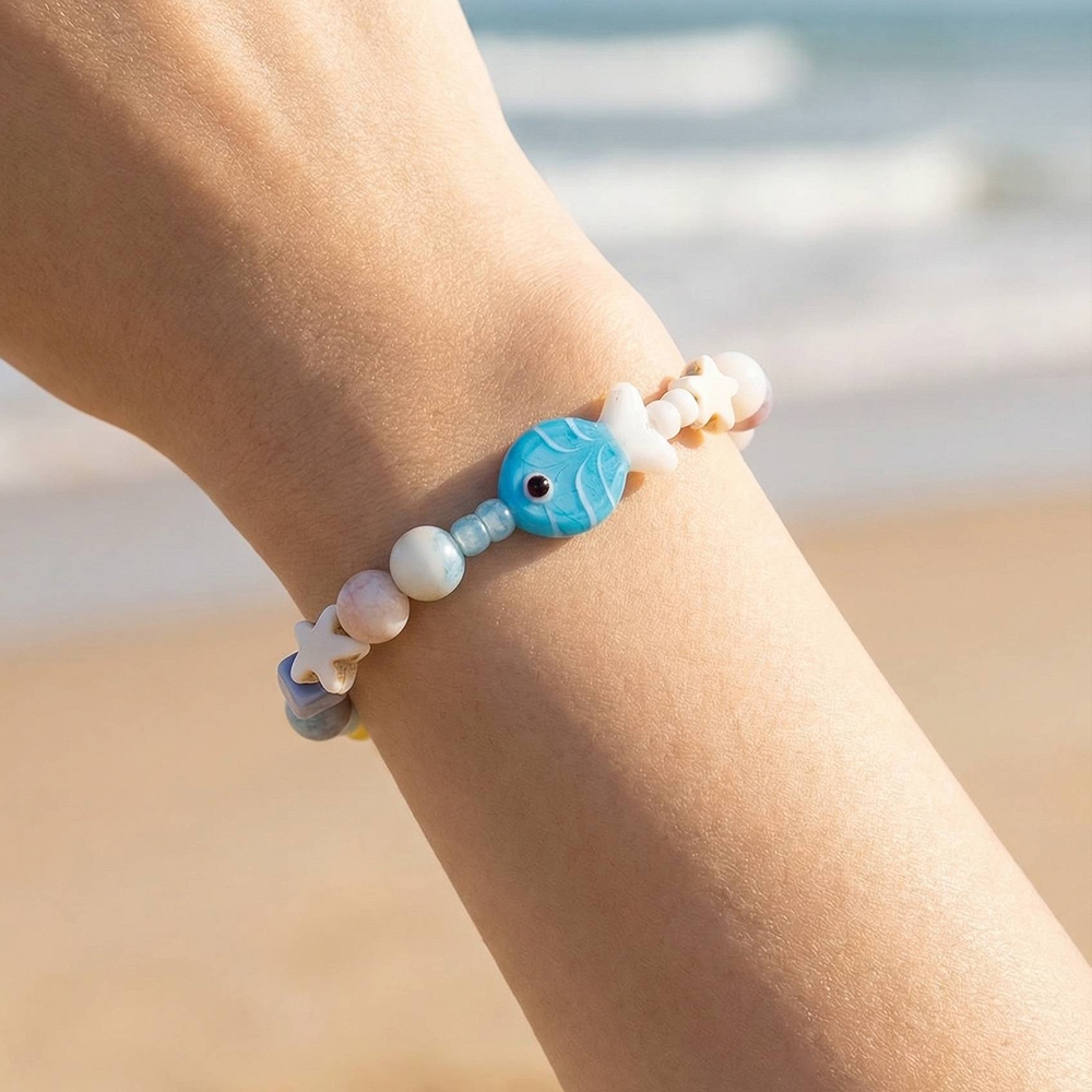 Mixed Ceramic Beaded Elastic Bracelet