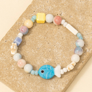 Mixed Ceramic Beaded Elastic Bracelet