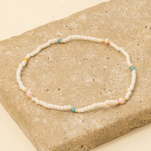 Dainty Beaded Pearl Charm Bracelet