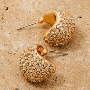 Wide Pave Hoop Earrings