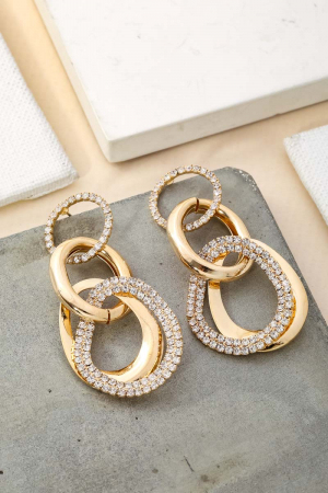 Pave Chain Link Drop Earrings