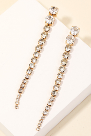 Long Rhinestone Chain Dangle Earrings