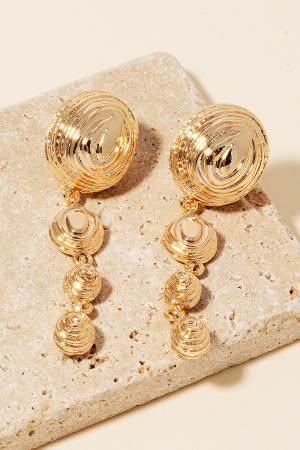 Abstract Tiered Metallic Dangle Earrings