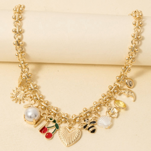 Assorted Charms Intricate Chain Necklace