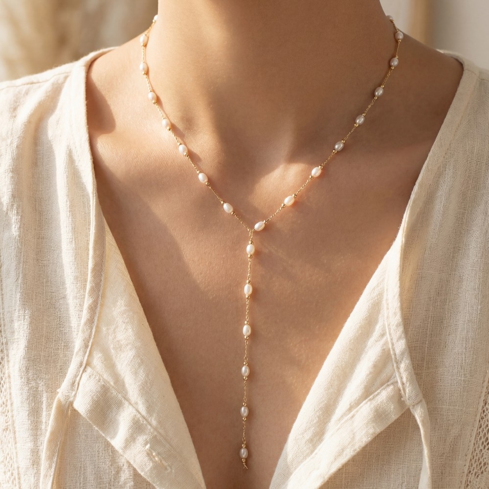 Pearl Station Lariat Y-Necklace