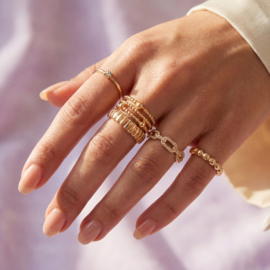 5-Piece Mixed Style Stackable Ring Set